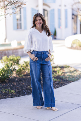 Graceful Gather Blouse - barndoorboutiquetn