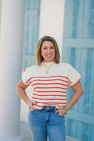 First Mate Knit Top - barndoorboutiquetn