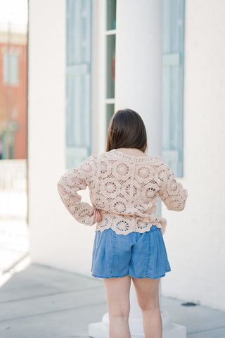 Hibiscus Crochet Cardi - barndoorboutiquetn