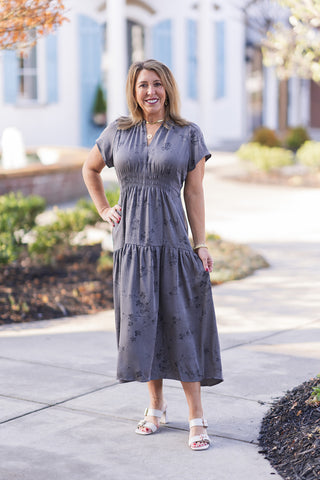 Silver Fern Midi Dress - barndoorboutiquetn