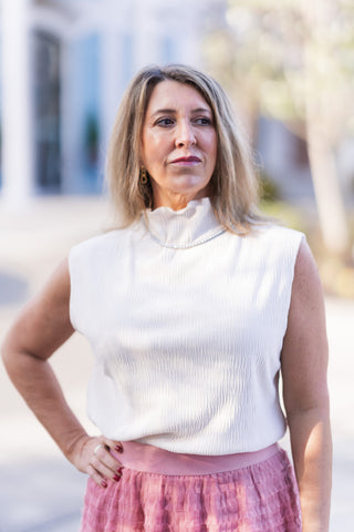 Alabaster Mist Mock Neck