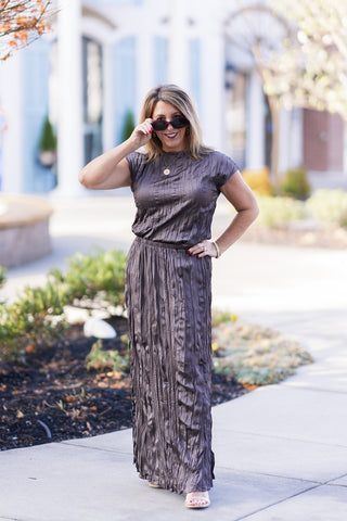 Linear Luxe Satin Top - barndoorboutiquetn