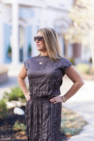 Linear Luxe Satin Top