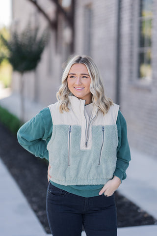 Spearmint Cropped Vest - barndoorboutiquetn