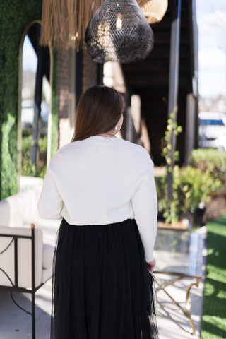 Holiday Tinsel Bow Sweater - barndoorboutiquetn