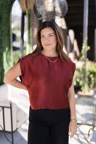 Cranberry Cocktail Blouse - barndoorboutiquetn
