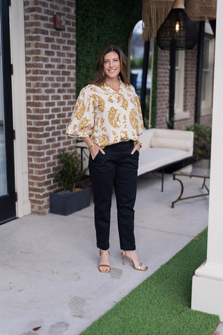 Versailles Scroll Blouse - barndoorboutiquetn