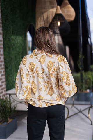 Versailles Scroll Blouse - barndoorboutiquetn