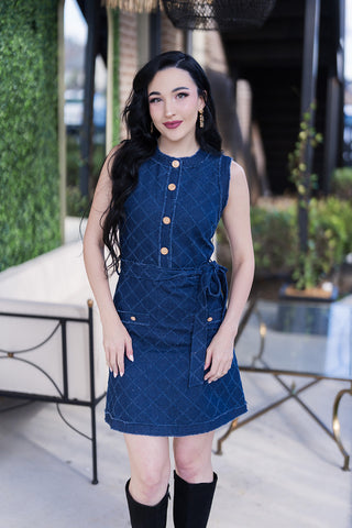 Quilted Denim Dress - barndoorboutiquetn