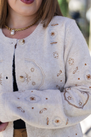 The Heirloom Embroidered Cardi - barndoorboutiquetn