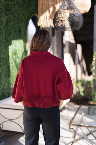 Mulled Wine Knit Top - barndoorboutiquetn