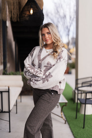 Cocoa Flower Cardigan - barndoorboutiquetn