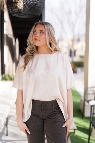 Dove Satin Blouse - barndoorboutiquetn