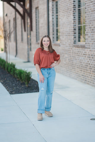 Out of the Loop Blouse - barndoorboutiquetn