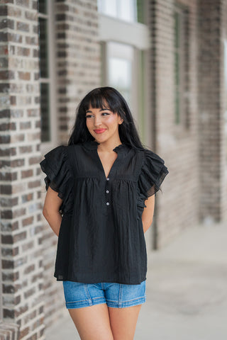 Fluttered Heart Blouse - barndoorboutiquetn