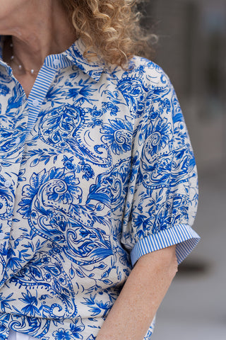 Mediterranean Muse Blouse - barndoorboutiquetn