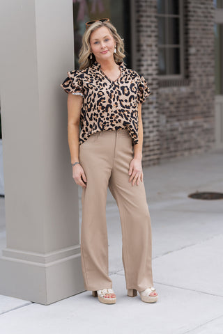 Leopard Drama Blouse - barndoorboutiquetn
