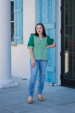 Fae Striped Blouse - barndoorboutiquetn