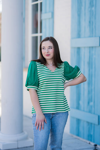 Fae Striped Blouse - barndoorboutiquetn