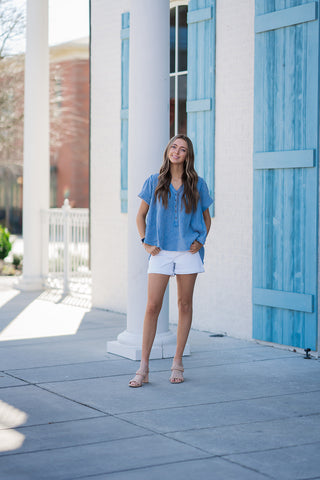 Countryside Ruffle Blouse - barndoorboutiquetn