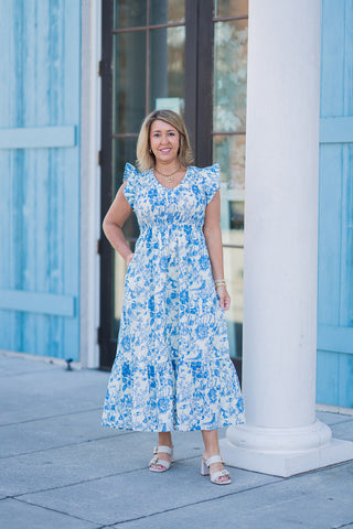 Azure Skies Midi Dress - barndoorboutiquetn