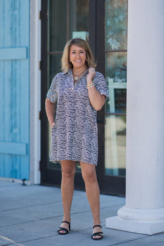 White Tiger Mini Dress - barndoorboutiquetn