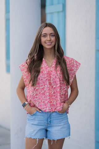 Coral Reef Blouse - barndoorboutiquetn