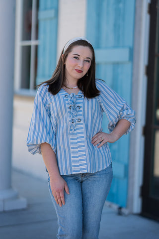 Tidal Waves Blouse - barndoorboutiquetn