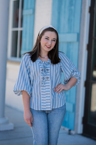 Tidal Waves Blouse - barndoorboutiquetn