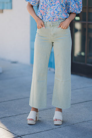 Vervet Desert Sage Wide Leg Jeans - barndoorboutiquetn