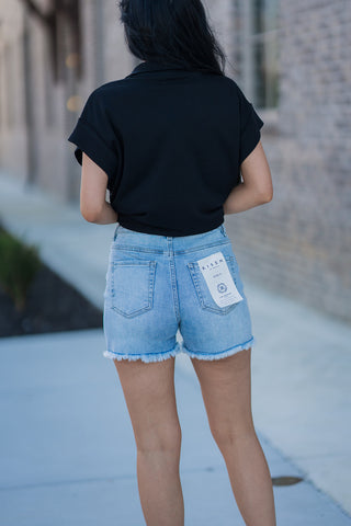 Risen Roxie Denim Shorts - barndoorboutiquetn