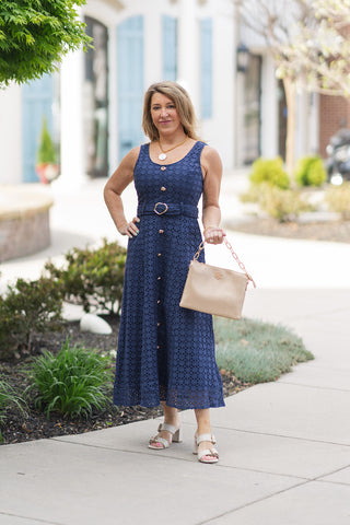 Midnight Meadow Midi Dress - barndoorboutiquetn