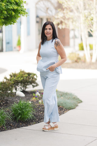 Morning Mist Peplum Top - barndoorboutiquetn