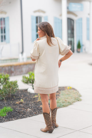 Sandcastle Stripe Dress - barndoorboutiquetn
