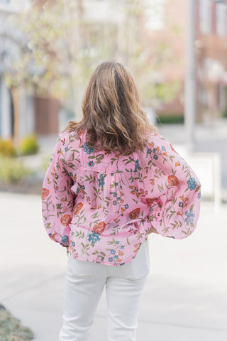 Rosy Daydream Floral Shirt - barndoorboutiquetn