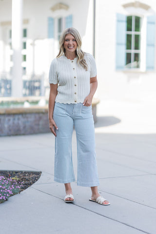 Champagne Scallop Knit Top - barndoorboutiquetn