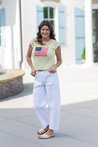 Stars & Stripes Sweater Top - barndoorboutiquetn