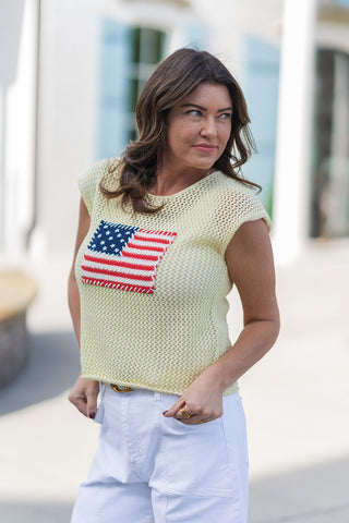 Stars & Stripes Sweater Top - barndoorboutiquetn