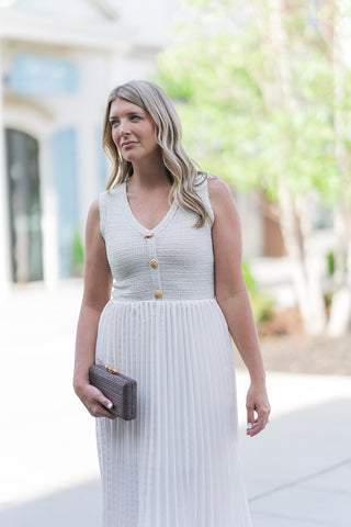 Golden Coast Pleated Dress - barndoorboutiquetn