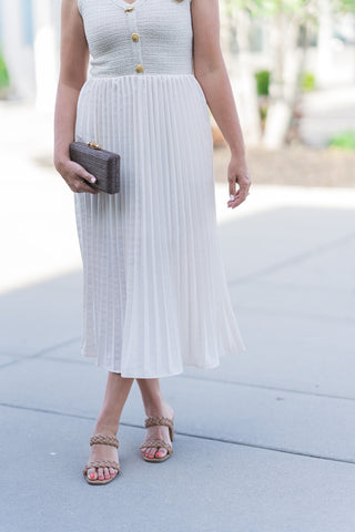 Golden Coast Pleated Dress - barndoorboutiquetn