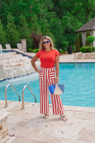 Cherry Cola Striped Pants - barndoorboutiquetn