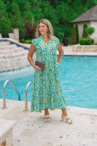 Island Palm Tiered Dress - barndoorboutiquetn