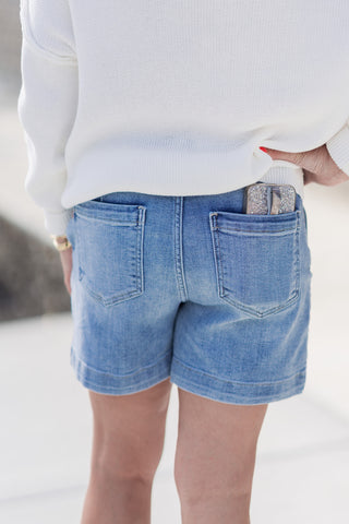 Judy Blue Trouser Shorts - barndoorboutiquetn