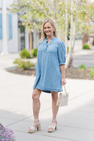 Canyon Sky Ruffle Dress - barndoorboutiquetn