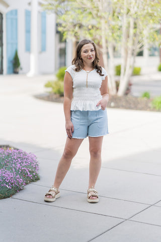 Vervet Pacific Pinstripe Shorts - barndoorboutiquetn