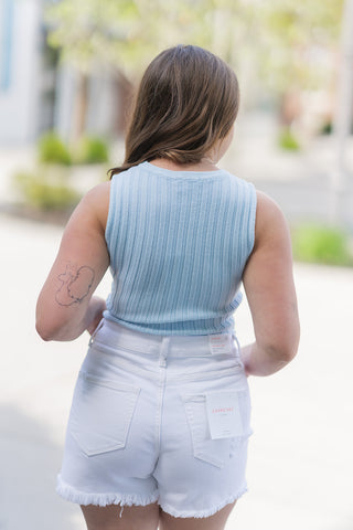 Powder Blue Prism Top - barndoorboutiquetn