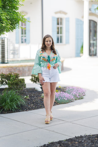 Ruffled Romance Blouse - barndoorboutiquetn