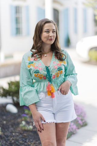 Ruffled Romance Blouse - barndoorboutiquetn