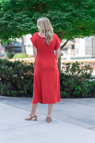 Crimson Comfort Knit Dress - barndoorboutiquetn