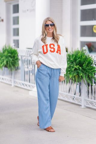 Z Supply USA Boyfriend Sweatshirt - barndoorboutiquetn